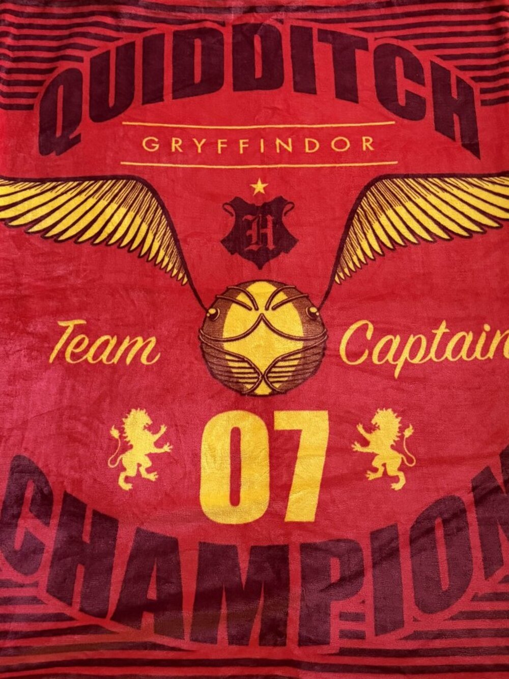 Harry Potter Quidditch Throw Blanket With Sherpa Fleece Reverse - Picture 2 of 3